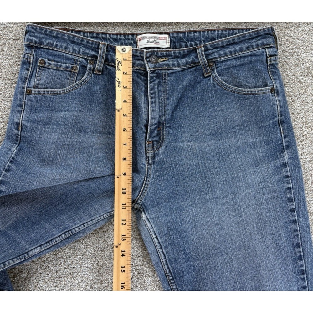 VTG Levis Signature Low Rise Bootcut Kick Crop Jeans Women's 16 Blue Stretch Y2K - Picture 9 of 10